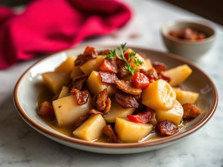 Braised Turnips with Bacon