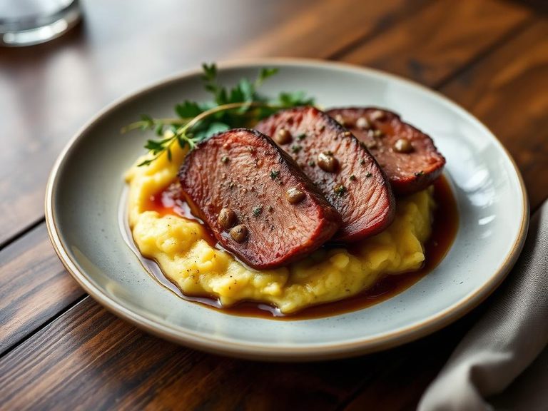 Braised Veal Breast with Polenta