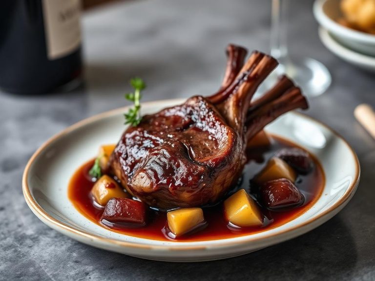 Braised veal heart with red wine