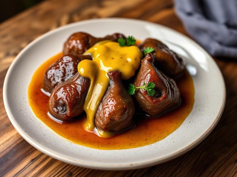 Braised Veal Kidneys with Mustard Sauce