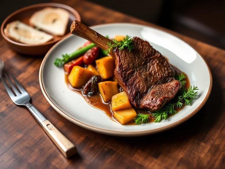 Braised Veal Shoulder with Root Vegetables