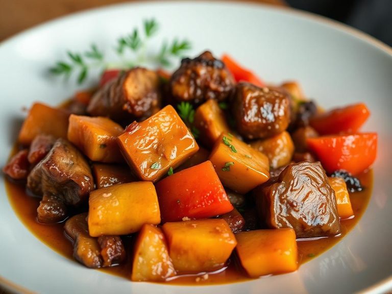 Braised vegetables or meats