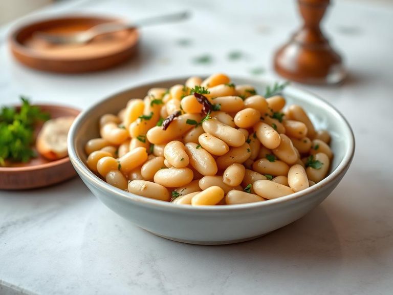 Braised White Beans with Garlic