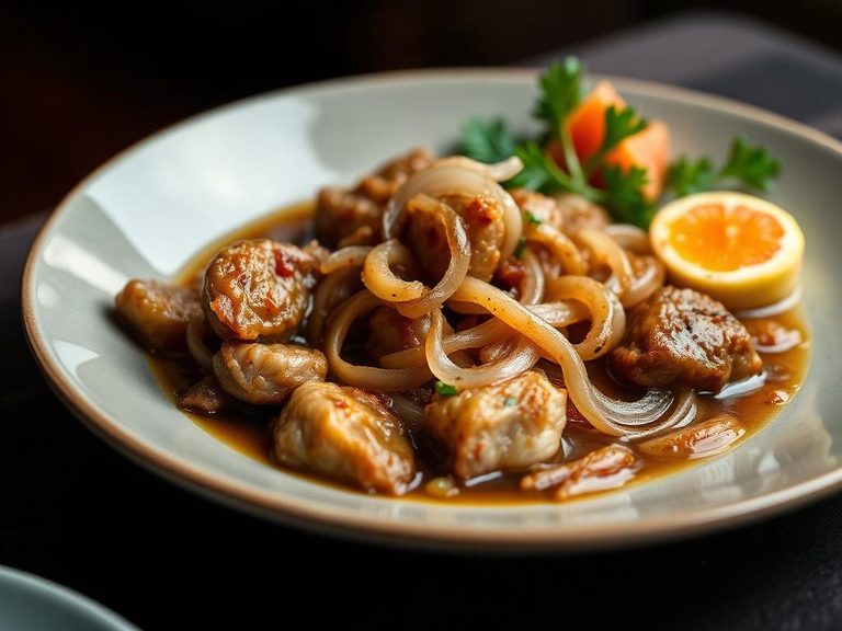 Braised with onions and broth as a side dish