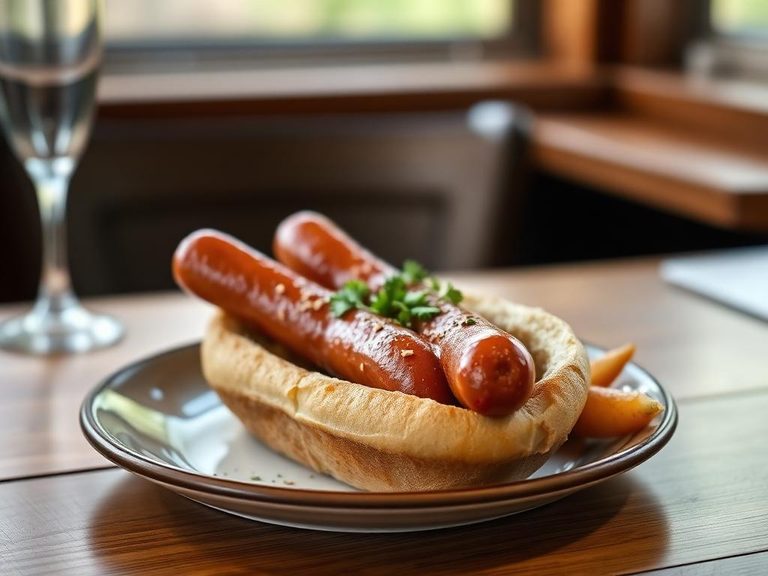 Bratwurst in a bread bowl