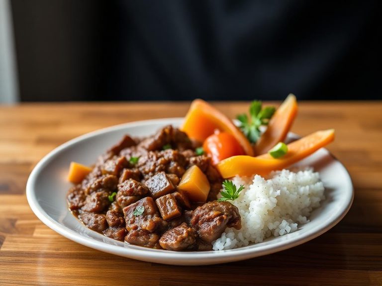 Brazilian feijoada with vegetables