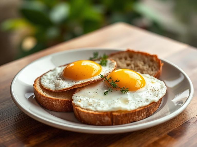 Bread and fried eggs