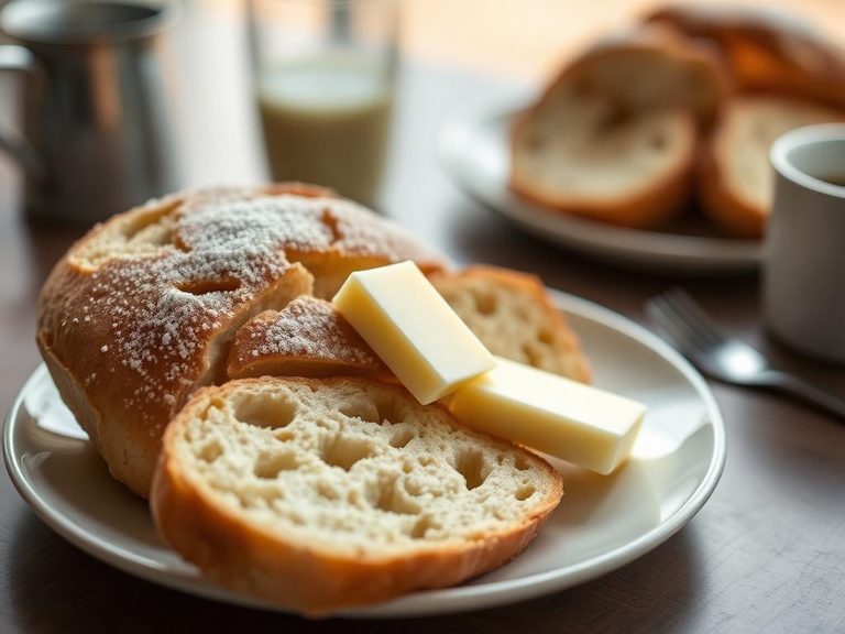 Bread with butter and sugar