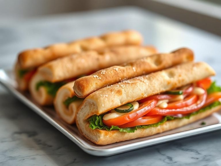 Breadstick sandwiches