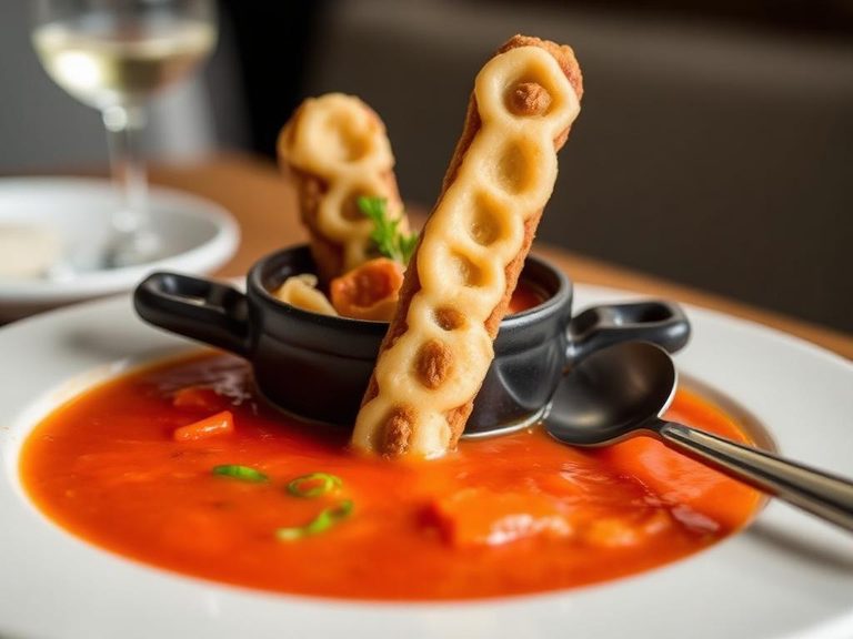 Breadstick soup garnish