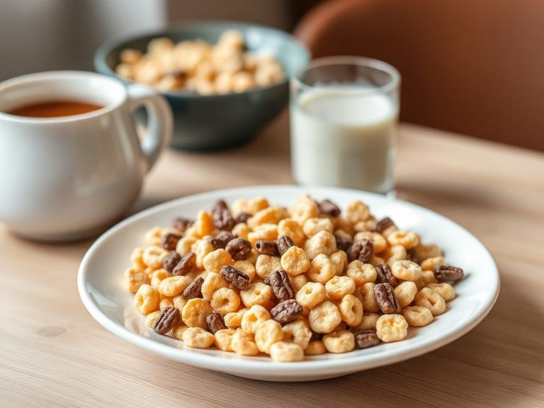Breakfast cereal with cold milk