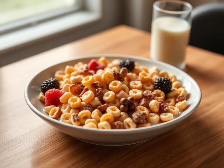Breakfast cereal with milk