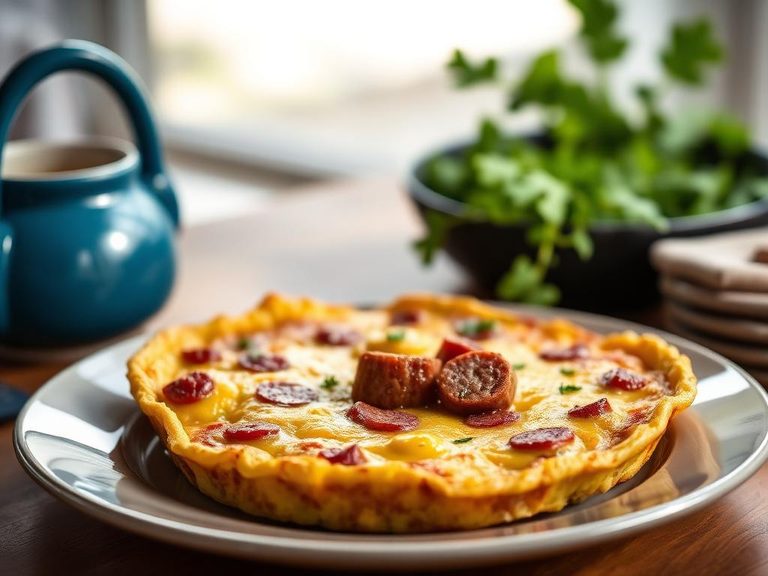 Breakfast frittata with sausage