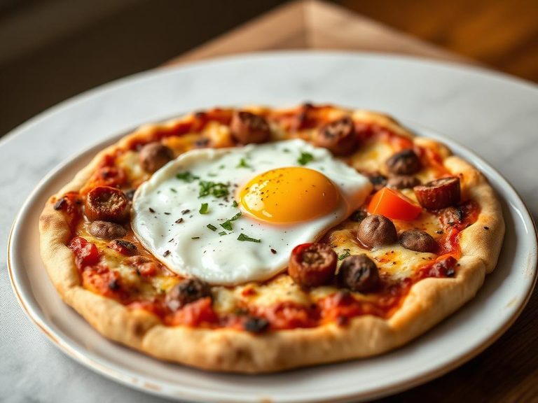 Breakfast Pizza with Sausage and Egg