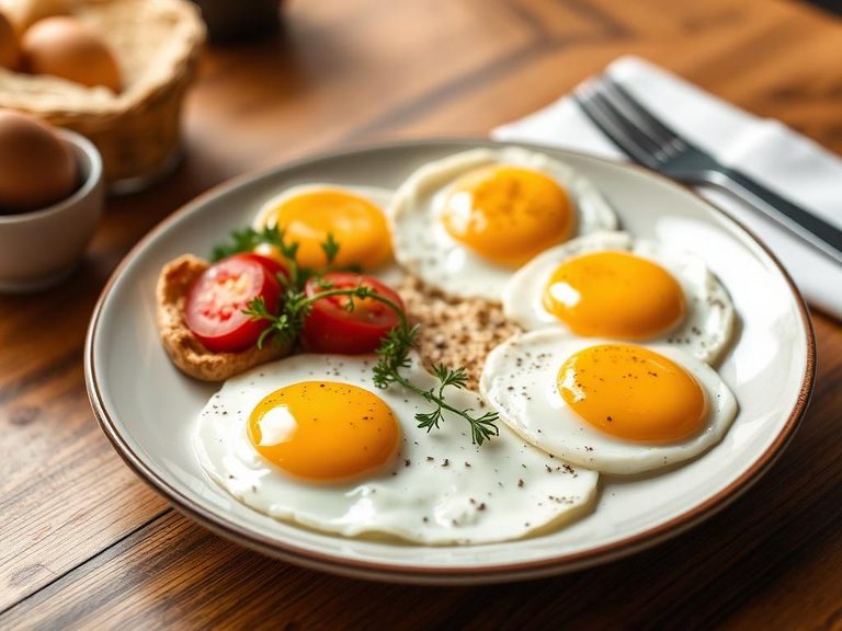 Breakfast platter with eggs