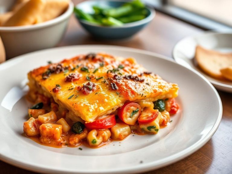 Brick cheese and vegetable casserole