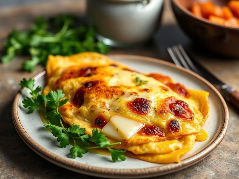 Brick cheese omelet