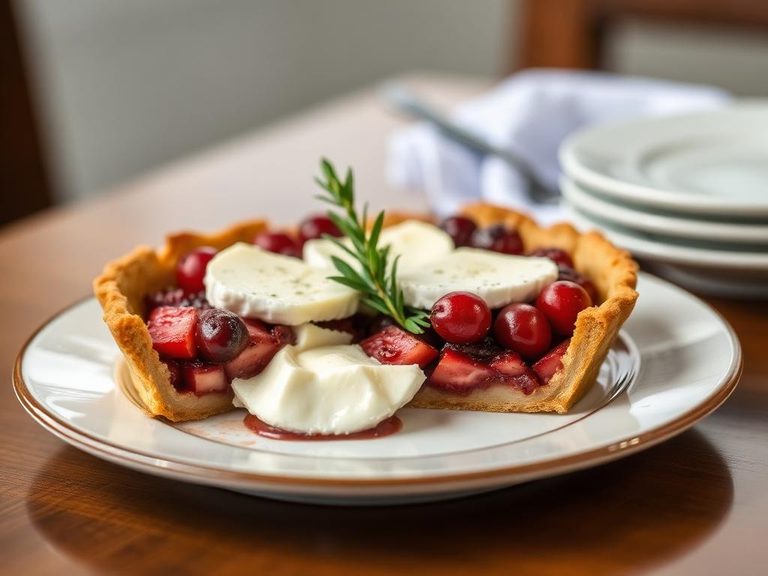 Brie and cranberry tart