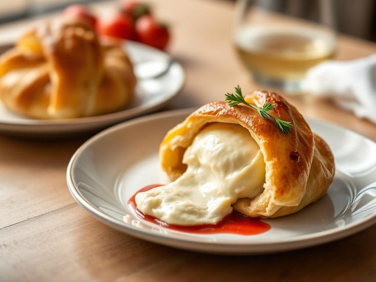 Brie en croûte (wrapped in puff pastry)