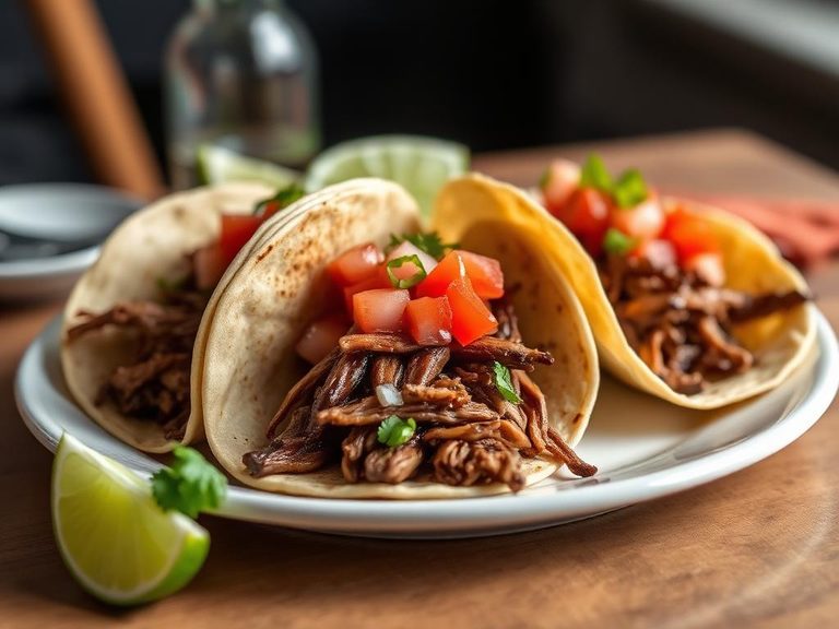 Brisket tacos with salsa