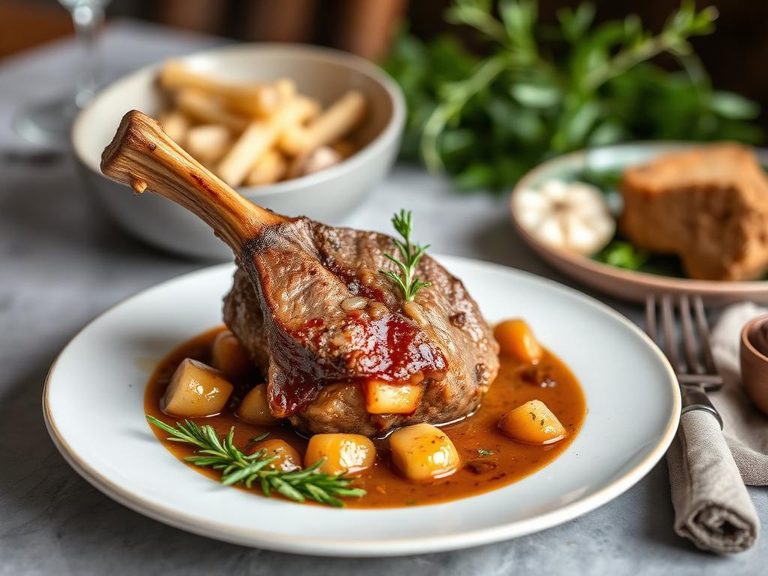 British Lamb Shank with Rosemary and Garlic