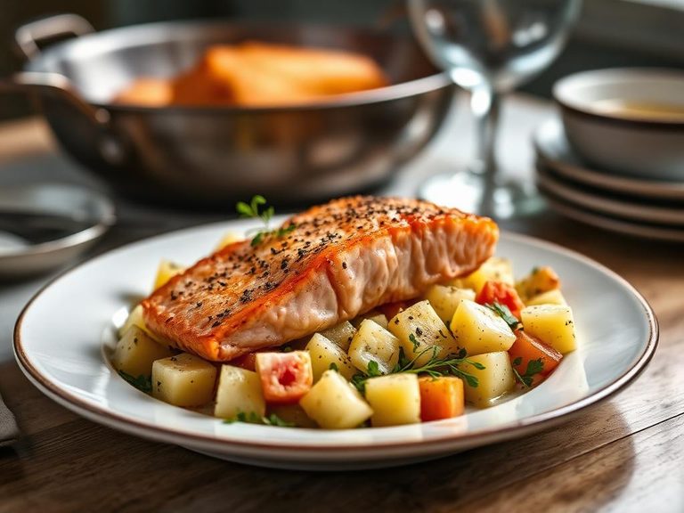 British Potted Salmon with Potato Salad