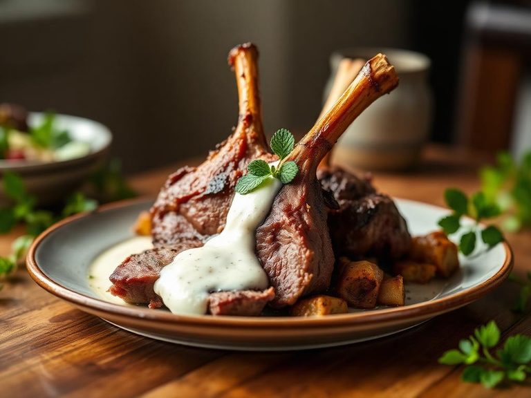 British Roast Lamb with Mint Sauce