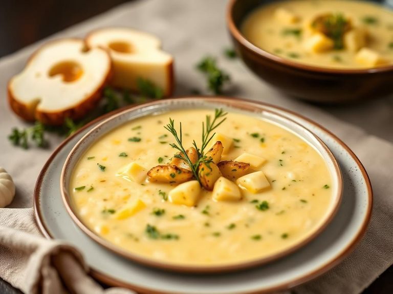 Broccoflower and Cheddar Soup
