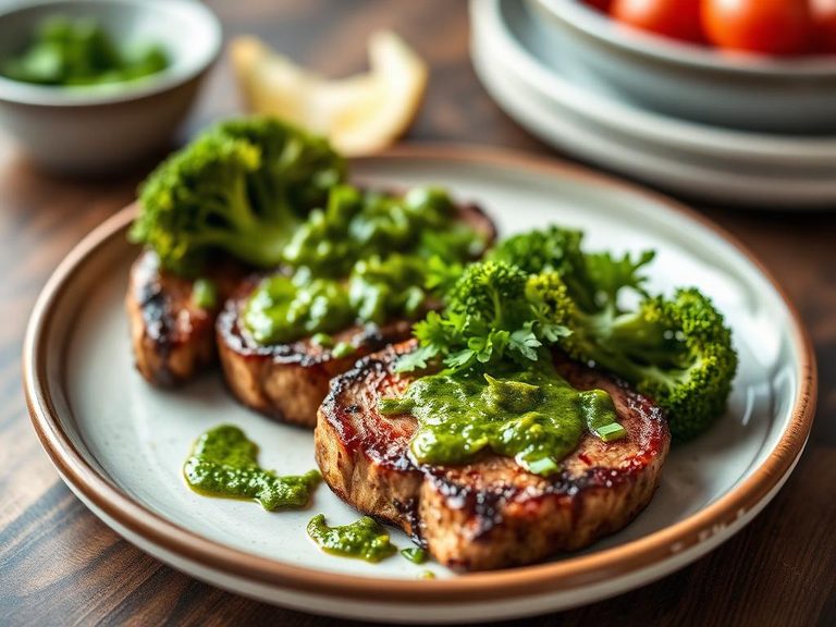 Broccoflower 'Steaks' with Chimichurri