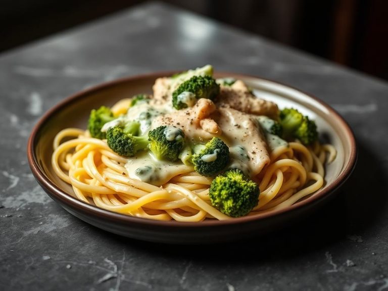 Broccoli alfredo pasta