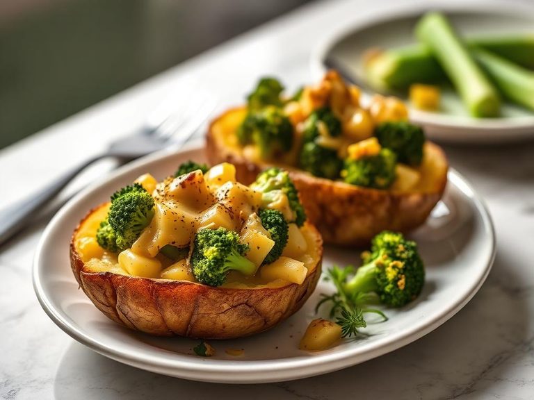 Broccoli and cheese twice-baked potatoes