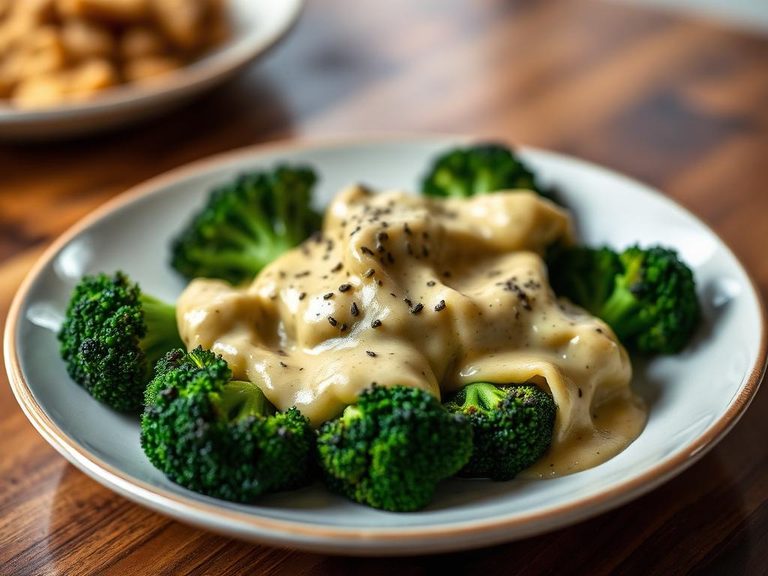 Broccoli with cheese sauce