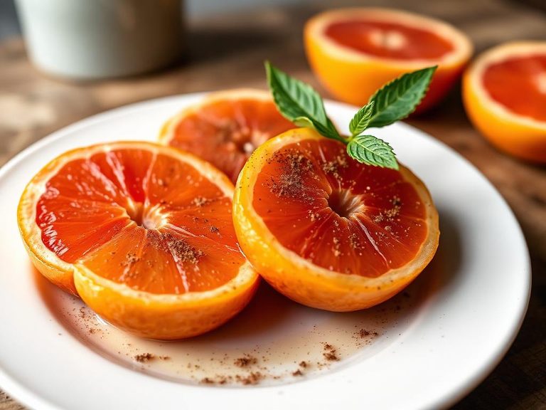 Broiled grapefruit with honey and cinnamon