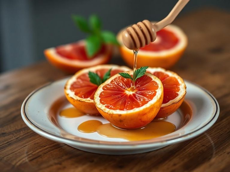 Broiled grapefruit with honey