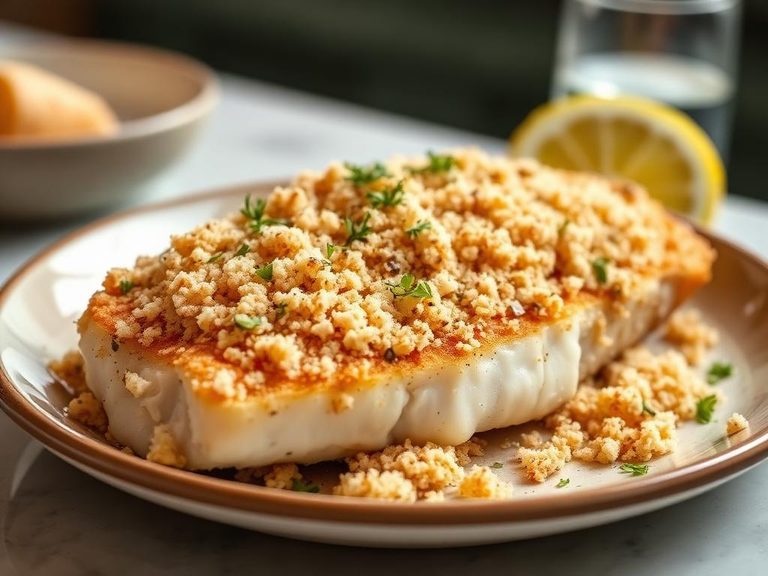 Broiled Haddock with Cracker Crumb Topping