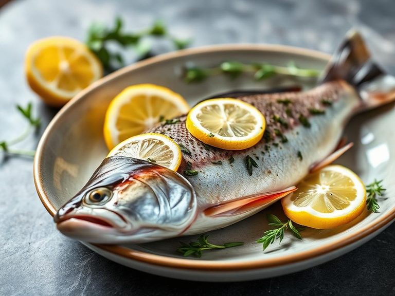 Brook trout stuffed with herbs and lemon
