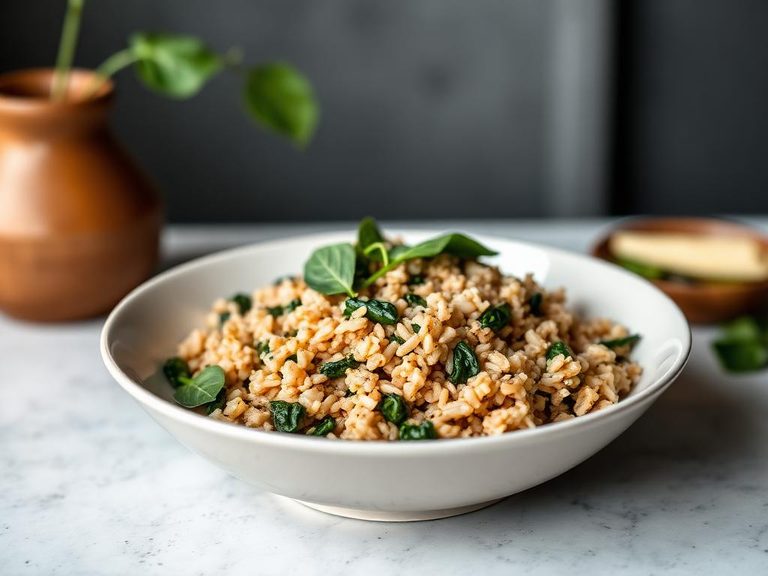Brown Rice and Spinach Bowl