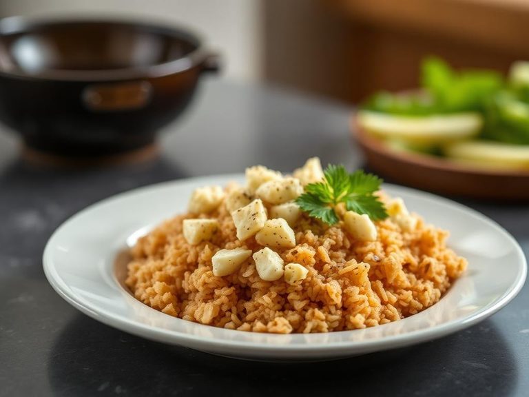 Brown Rice with Cauliflower Cheese
