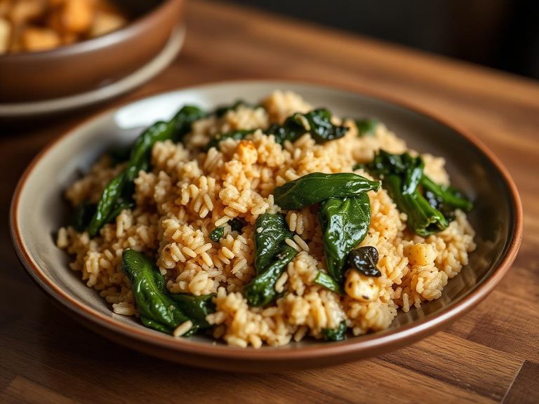 Brown Rice with Collard Greens
