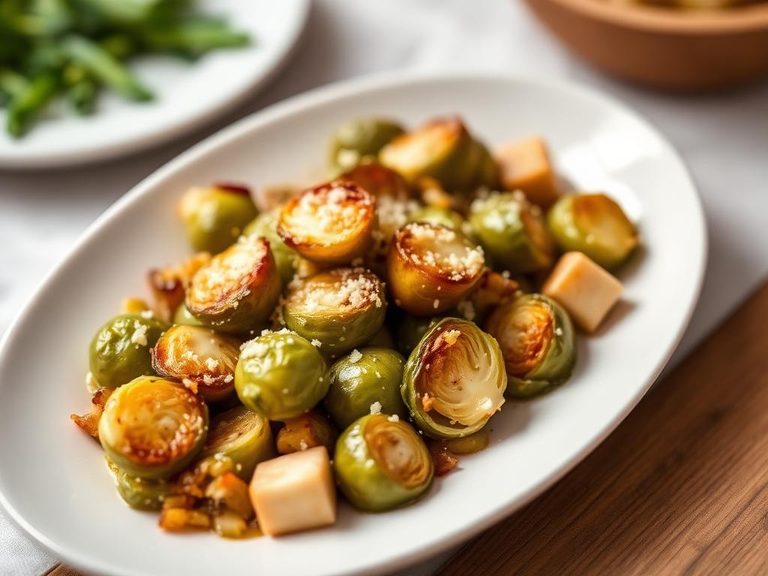 Brussels sprouts gratin with cheese
