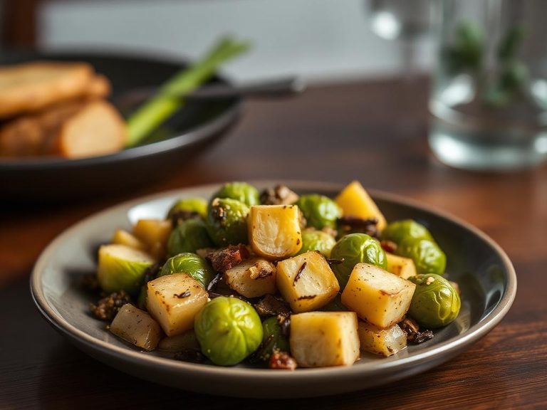 Brussels sprouts hash with potatoes