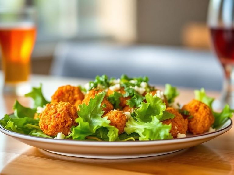 Buffalo chicken nugget salad