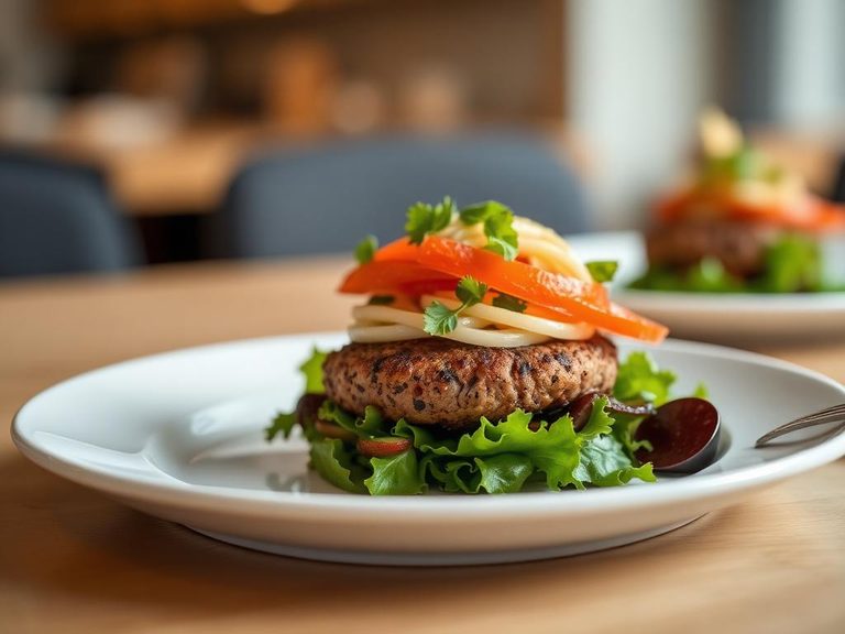 Burger Salad (patty over greens)