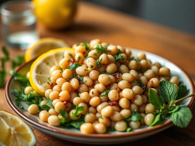 Butter bean salad with lemon and herbs