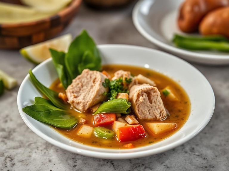 Caldo de Pollo con Nopales