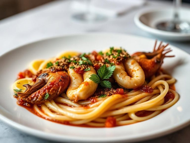 Camarones a la Diabla with Pasta