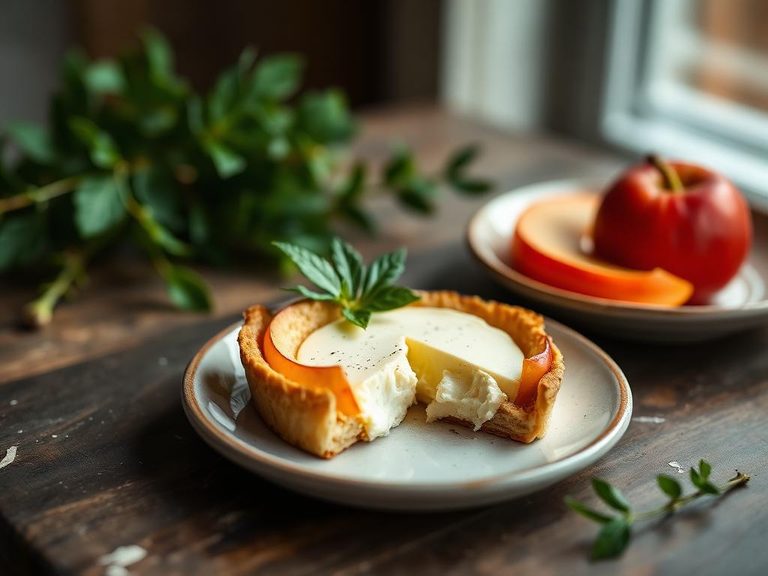 Camembert and apple tart