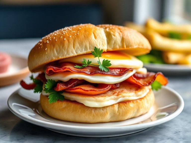 Canadian Bacon Breakfast Sandwich