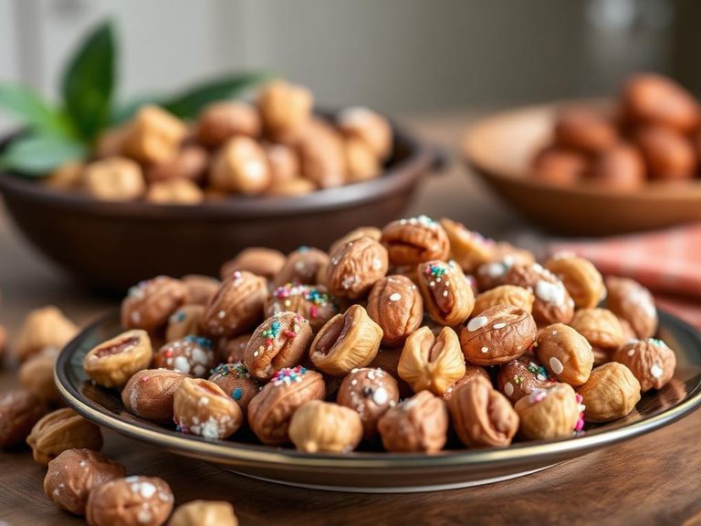 Candy-coated nuts (e.g., honey-roasted peanuts)