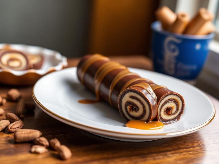 Caramel chocolate roll candy